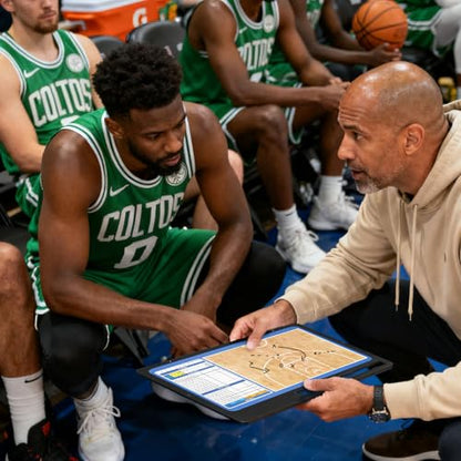 Dry Erase Basketball Clipboard for Coach, Premium Tactical Basketball Coaching Board, Double Sides Full & Half Court Dry Erase Board with Marker
