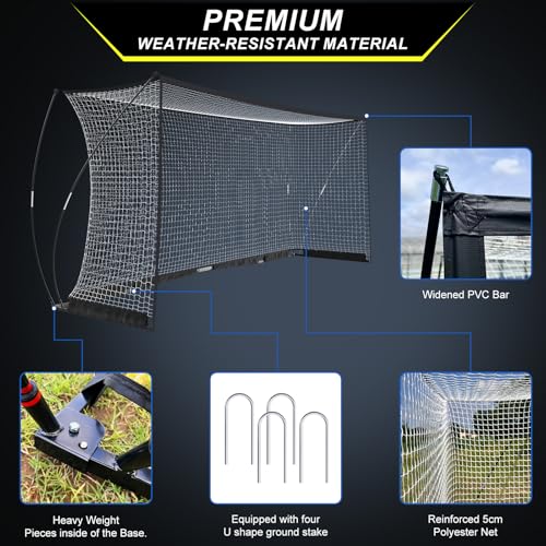 Soccer Goal, Soccer Net Easy Setup, Backyard Portable Net Collapsible Metal Base for Youth Adults,Ground Stakes Included - Multiple Sizes - size: 21/7FT