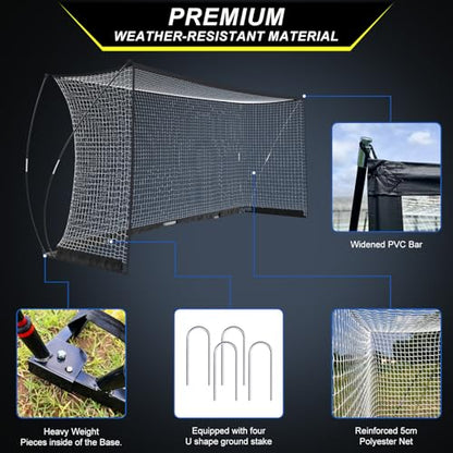 Soccer Goal, Soccer Net Easy Setup, Backyard Portable Net Collapsible Metal Base for Youth Adults,Ground Stakes Included - Multiple Sizes - size: 18.5/6.5FT