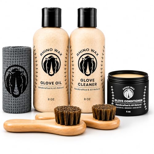 Rhino Wax - Baseball Glove Conditioner Kits - Clean, Condition, and Maintain Your Baseball Glove with one of Our 3 Maintenance Kits - Protect Your Mitts - Proudly Made in USA (Not China) - size: Complete Kit - 6 Pack
