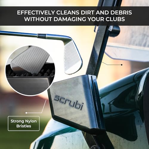 Scrubi Golf Club Cleaner for Golf Carts - Compact & Efficient Cleaning Tool for Golf Clubs – Easy to Use & Waterproof Design – Includes Strong Nylon Brush – Perfect for Irons