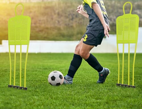 Free Kick Mannequin Soccer, 3 Pcs 68.9 inch Soccer Training Equipment Wall, Durable PVC Soccer Defender Dummy with Carry Bag - color: Fluorescent Green