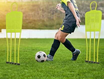 Free Kick Mannequin Soccer, 3 Pcs 68.9 inch Soccer Training Equipment Wall, Durable PVC Soccer Defender Dummy with Carry Bag - color: Fluorescent Green