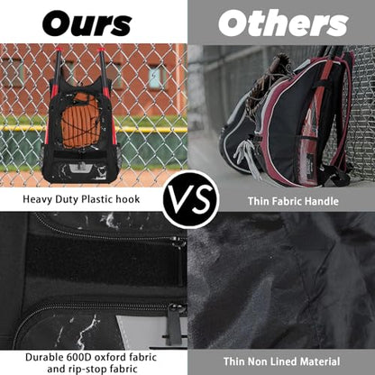 Goloni | Baseball Backpack,Baseball Bag for Adult,Softball Bat Bag with Shoes Compartment,Large Main Compartment for Helmet & accessories, Fence Hook - color: Marble