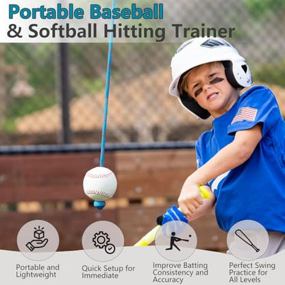 Baseball Softball Batting Swing Hitting Trainer Aid – Enhance Hitting Skills with Combined Tee and Front Toss for Easy Drills – Ideal for Improving Batting Precision