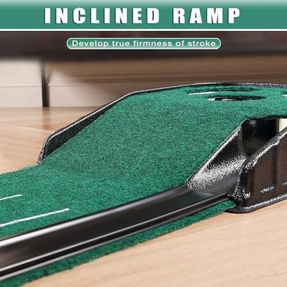 CHAMPKEY Golf Putting Green Indoor - Advanced Guides Golf Putting Mat - Enhance Putting Accuracy and Challenge - style: Hazard Putting Mat