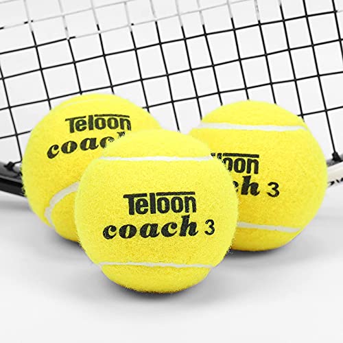 Teloon Pressure Training Tennis Balls-12 or 18 Count-Mesh Carry Bag，4 Colors Available，Pressureless Training Exercise Tennis Balls for Beginners. - color: Yellow-18pcs