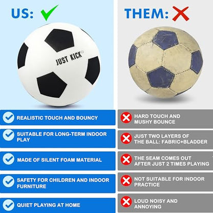 SRG Silent Foam Soccer Ball – Airless Indoor House Ball for Quiet Training, Soft Durable Foam Design, Multi-Use for Dribbling Practice, Gift for Soccer Fans, Sizes 3/5 / 7