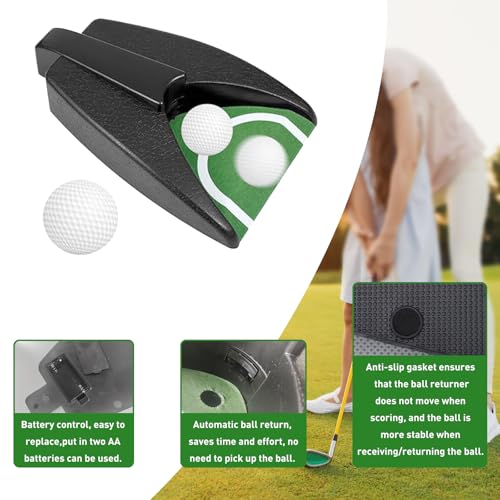 Golf Ball Return Putting Unit, Automatic Return Machine, Indoor Golf Putting Hole, Battery-Powered Practicing, Suitable for Practicing at Home, Office, Yard, Party