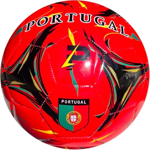 Elite Edition Soccer Ball - Training Soccer Ball – Durable TPU Outdoor Ball – Country Design (USA, Argentina, Brasil, Mexico, Portugal & More) - size: 2, style: PORTUGAL