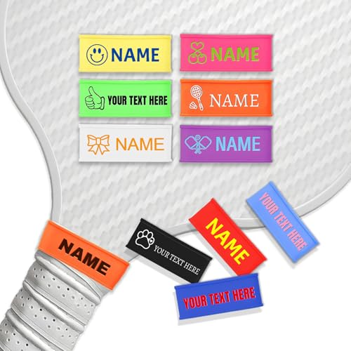 Personalized Pickleball Paddle Name Bands - Custom Silicone Handle Rings for Racket Identification - Identifying Gear for Team Gifts, Clubs & Tournaments - color: 1 PCS+Multiple Color