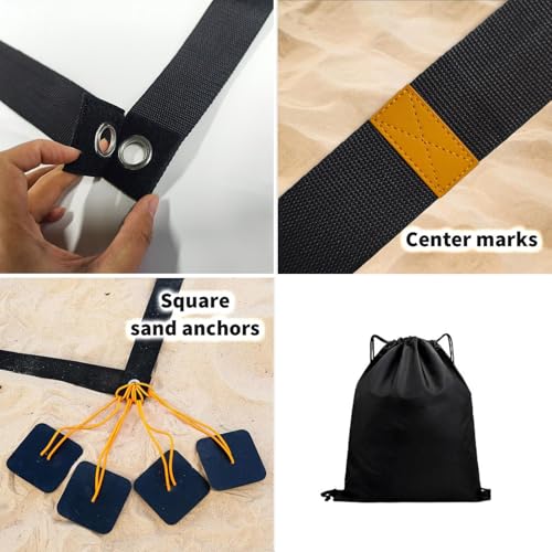 Regulable Volleyballs Boundaries Markers Includes Sand Anchors and Storage Net Bag Beach Volleyballs Boundaries Line Beach Sports Equipment