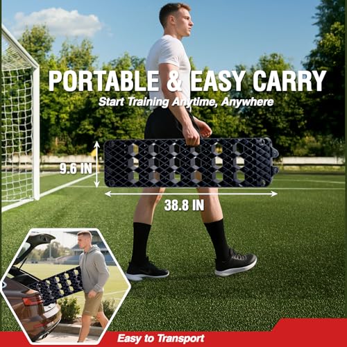 ZEALFEEL Soccer Rebounder Board, 6-in-1 Rebound Modes Portable Dual Surface Soccer Wall with 3 Adjustable Angles for Passing, Control & Reflex, Kick Back Wall Trainer Equipment for All Player Levels