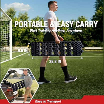 ZEALFEEL Soccer Rebounder Board, 6-in-1 Rebound Modes Portable Dual Surface Soccer Wall with 3 Adjustable Angles for Passing, Control & Reflex, Kick Back Wall Trainer Equipment for All Player Levels
