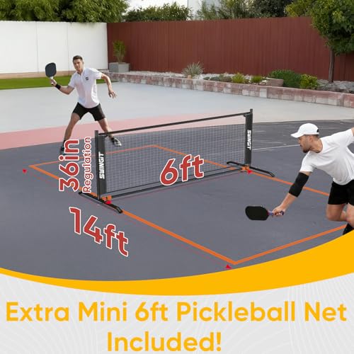 Portable Pickleball Rebounder Net with Kitchen Lines System, Solo Training Net System for Dinks, Volleys & Drives, Accuracy Trainer with Carry Bag, for Backyard, Driveway, Garage - color: Black