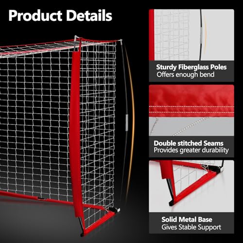SHANTRA Soccer Goal, 12x6FT Easy Setup Soccer Goals for Backyard with Metal Base, Portable Soccer Net for Teens/Adults, Large Equipment for Training, Soccer Goal for Practice with Carry Bag