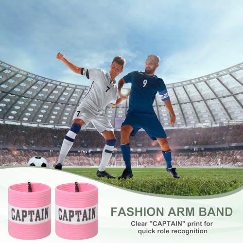 Captain Armbands, Soccer Captain Armband Elastic Adjustable Leader Band Team Sport Bands - color: Pink, size: 8.3"