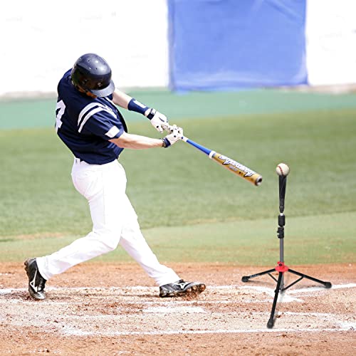 Baseball & Softball Batting Tee - Hitting Travel Tee | Adjustable Height | Portable & Collapsible | Tripod Base