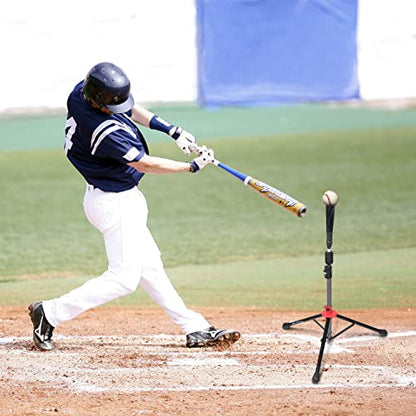 Baseball & Softball Batting Tee - Hitting Travel Tee | Adjustable Height | Portable & Collapsible | Tripod Base