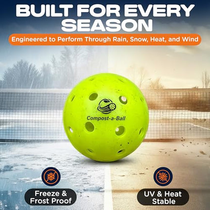 Eco Sports Pickleball Balls Outdoor – Pack of 6, 40 Hole Regulation Outdoor Pickle Balls for Training and Matches – USAPA Approved