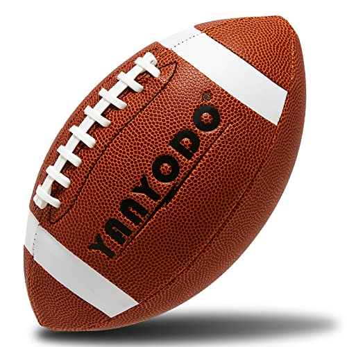 6 Pack Football Size 6 Junior Sized Ball with Textured Grip for Kids Youth Practice, Match and Scrimmage Play Indoors & Outdoors All Weather Use with Pump