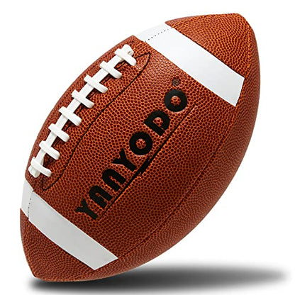 6 Pack Football Size 6 Junior Sized Ball with Textured Grip for Kids Youth Practice, Match and Scrimmage Play Indoors & Outdoors All Weather Use with Pump