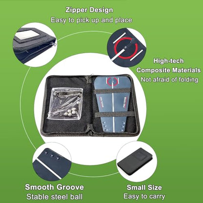 Golf Putting Tutor, Golf Hitting Mat, Putting Mirror Training Aid, Puttout Circuit Trainer Groove, Putt Out Train Align Eyes Practice, Putter face, Alignment Starting Line Impact Stroke Path Motion