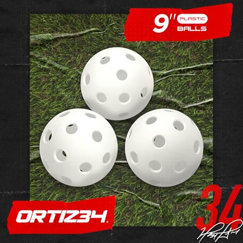 Ortiz34 Bat & Ball Set - Graffiti Plastic Bat & Ball Homerun Set- David Ortiz Backyard Baseball Set for Youth, Kids, Teenagers, Adults (Bat & Ball Set, Blue) - color: Red, style: Bat & Ball Set