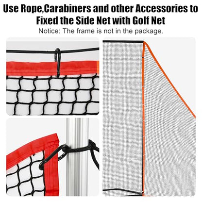 6-10ft 1/2PCS Nylon Side Net Golf Accessory with 1 Sang Bag, Easy to Install Side Net for Golf Nets and Simulator Premium Sports Net Hitting Nets (Red/Black) - style: Red-7x6.5ft 1Pcs