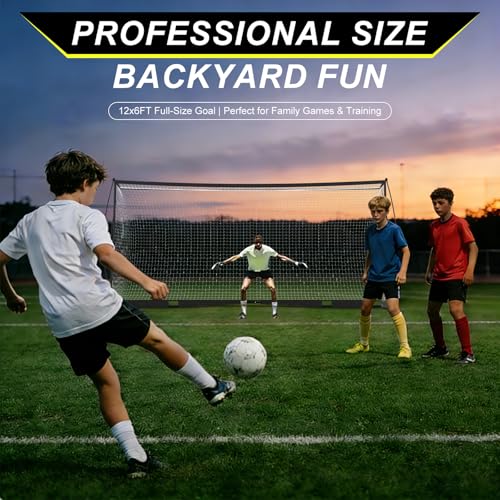 Soccer Goal, Soccer Net Easy Setup, Backyard Portable Net Collapsible Metal Base for Youth Adults,Ground Stakes Included - Multiple Sizes - size: 21/7FT
