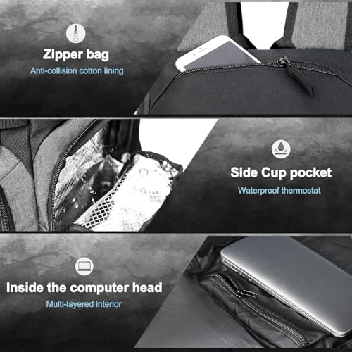 LARIPOP Basketball Backpack with Ball & Ventilated Shoe Compartment Insulated Pockets for Men Youth Training - color: Light grey