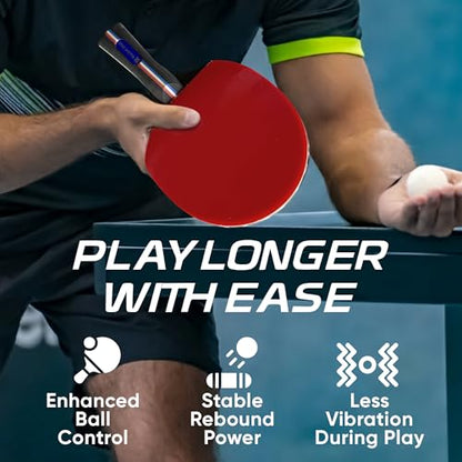Vortex Table Tennis Paddle with Case – Ping Pong Racket for Intermediate Players, ITTF Approved Rubber, Lightweight Control for Indoor/Outdoor Sports, Great Gift for Kids & Adults