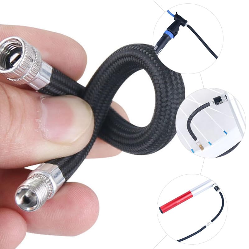 LIOOBO Air Cylinder Extension Tube: 5Pcs Bicycle Tire Inflator Air Pullers Tubes Replacement Exercise Ball Pump Hose for Yoga Ball Basketball