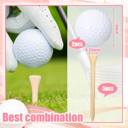 Realspring 8 Pcs Valentines Day Gift for Husband Him Gift Golf Ball Holder and 5 Pcs Wood Tees 2 Golf Ball for Men Boyfriend Husband Valentines Anniversary Christmas Birthday