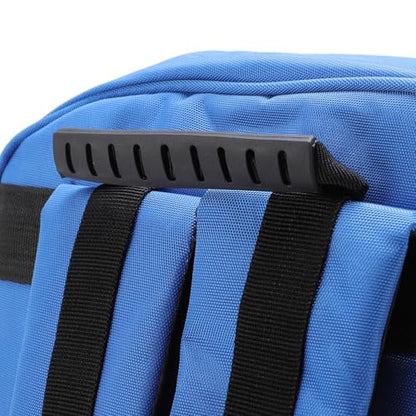 Zunate Large Capacity Sports Backpack, Oxford Cloth Tool Bag with Mesh Pockets for Basketball and Football, Insulated Side Pockets, Red - color: Blue