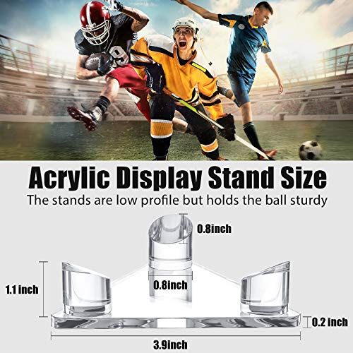 Sumind 4 Pack Acrylic Basketball Stand Holder Clear Sports Ball Storage Football Rack Display Stand for Basketball Football Volleyball Bowling Soccer Rugby Memorabilia Ball Display