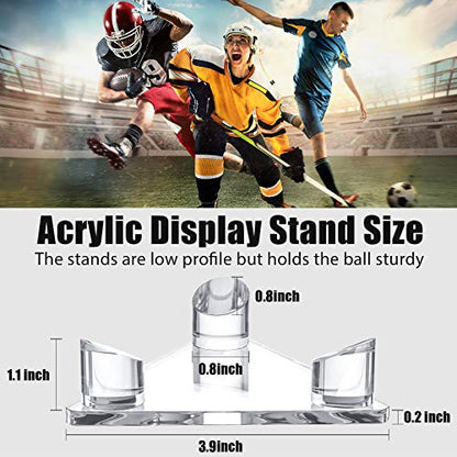 Sumind 4 Pack Acrylic Basketball Stand Holder Clear Sports Ball Storage Football Rack Display Stand for Basketball Football Volleyball Bowling Soccer Rugby Memorabilia Ball Display