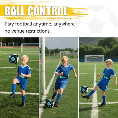 Soccer Trainer, Football Solo Practice Training Equipment Soccer Kick Juggling Trainer Improve Ball Control, Passing and Shooting Skills for Kids Adults Soccers Gear - color: Blue