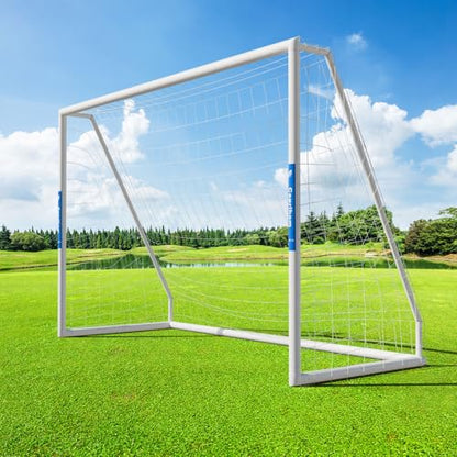 Caprihom Soccer Goals10FTx 6.5F Outdoor Backyard Soccer Net with Top Bin Target Net Portable Goal Post Training Equipment,Weatherproof PVC Soccer Goal