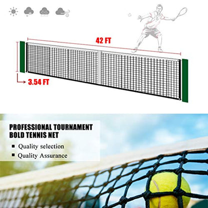Tennis Net 42FT Professional Heavy Duty Nylon Net, Compatible with All Standard Tennis Posts, Included Indoor Outdoor Court - style: double-layer tennis net