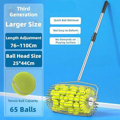 Pickleballs Tennis Balls Pickers Upper Pickleballs Collector Basket with Handle Balls Pickup Ball Retrievers Ball Retrievers - color: Extra large