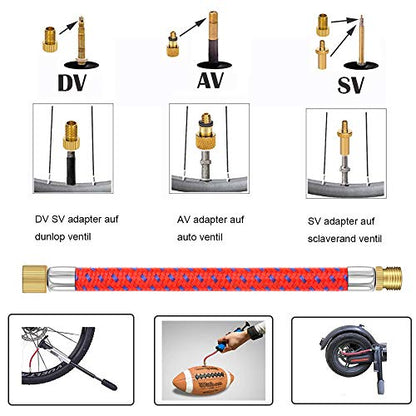 21PCS Brass Presta Schrader Valve Adapter Tools, Ball Pump Needle, Bike Tire Pump Accessories Fit for Gym Balloon Toy