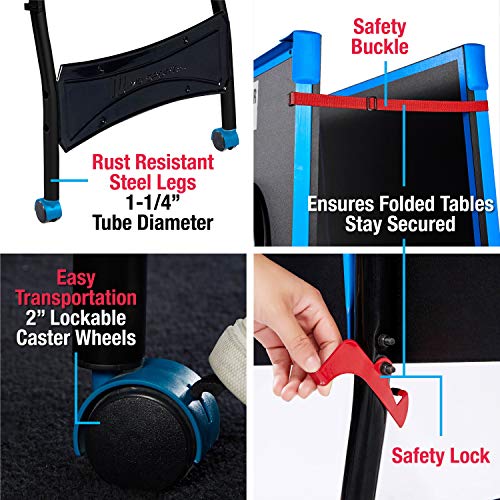 MD Sports Table Tennis Tables Multiple Styles Ping Pong Tables, Foldable for Easy Storage with Nets Included, Perfect for Family Game Rooms | Multiple Styles - style: Black & Light Blue