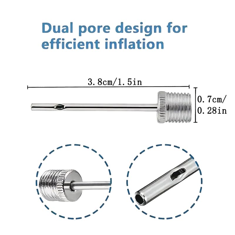 Sports Ball Pump Inflator with 5 Needles (Pin), Dual Action Hand Held Portable Air Pump with pins to Inflate Soccer Ball, Football, Volleyball, Rugby, Netball & Basketball - color: 20psc