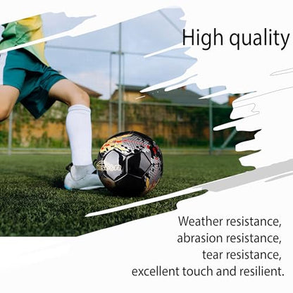 Senston Soccer Ball Size 3 & Size 4 & Size 5 for Kids and Adult Official Match Training Soccer Ball with Pump - color: black, size: size 5