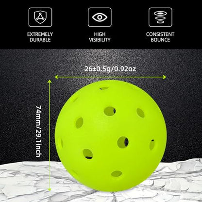 Pickleball Balls | Crack-Resistant | 40 Holes Outdoor & Indoor Pickle Balls | High Bounce, Perfectly Balanced Pickle Ball for Tournament Play - color: 6PC