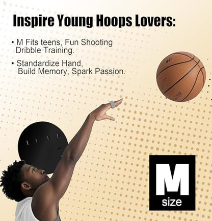 Basketball Shooting Trainer - Adjustable Hand Placement Corrector Eliminate Off-Hand Interference with Bonus 5.3" Shooting Aid - Basketball Training Equipment Accessories