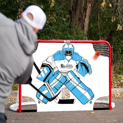 Street Hockey Goal & Shooter Tutor – Portable Hockey Net for Indoor & Outdoor Use – Hockey Training Equipment