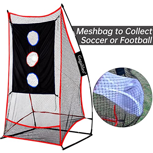 Gagalileo Football Kicking Cage for Quarterback - Passing&Punting Practice in Backyard Park Field Drills with Carrying Bag