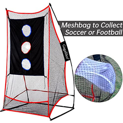 Gagalileo Football Kicking Cage for Quarterback - Passing&Punting Practice in Backyard Park Field Drills with Carrying Bag